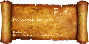 Poloczek Arnold névjegykártya