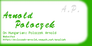 arnold poloczek business card